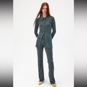 Extra Long Rib Knit Pants